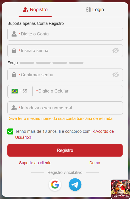 Experiência de Jogos love777.com